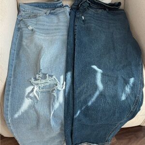 Old Navy 2 pairs lot Women's Jeans - Boyfriend Loose Fit Mid Rise
